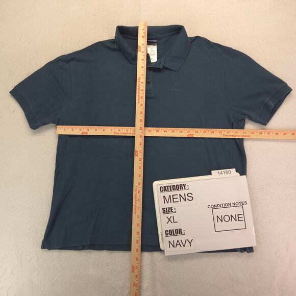 Patagonia Collared Short Sleeve Polo Shirt Mens Size Extra Large XL Navy - Picture 5 of 9